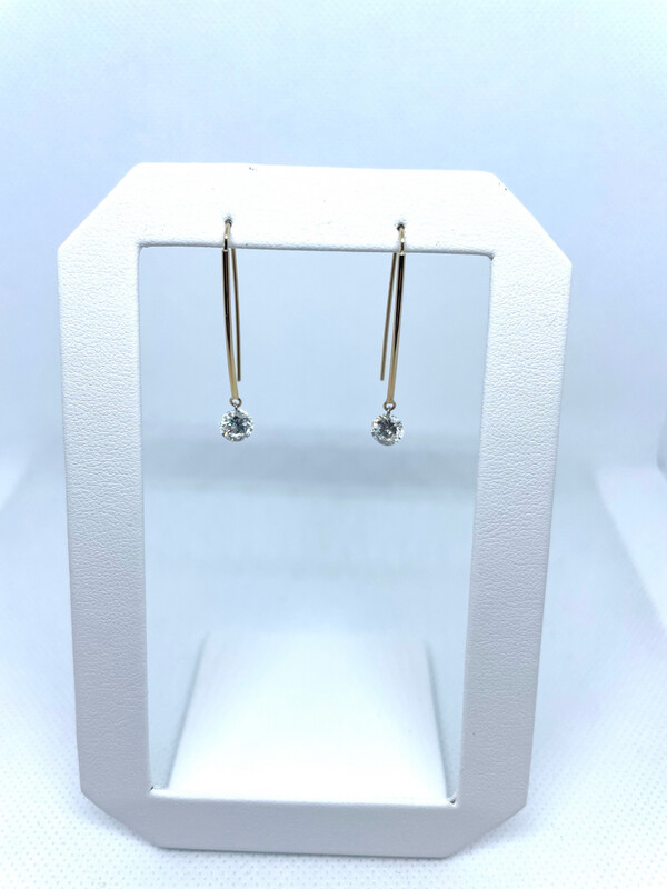 14k YG 2 Dia SI2 1.34 Ctw