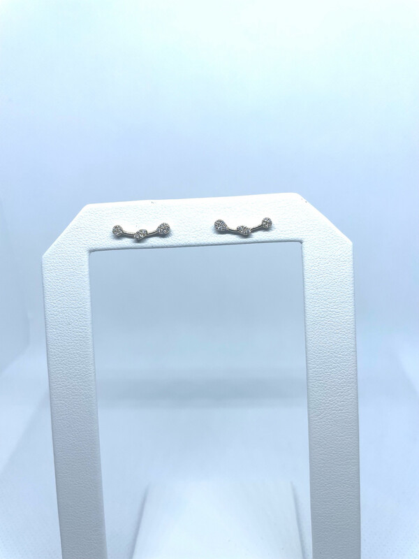 14k YG .09ct 3 Cluster Arch