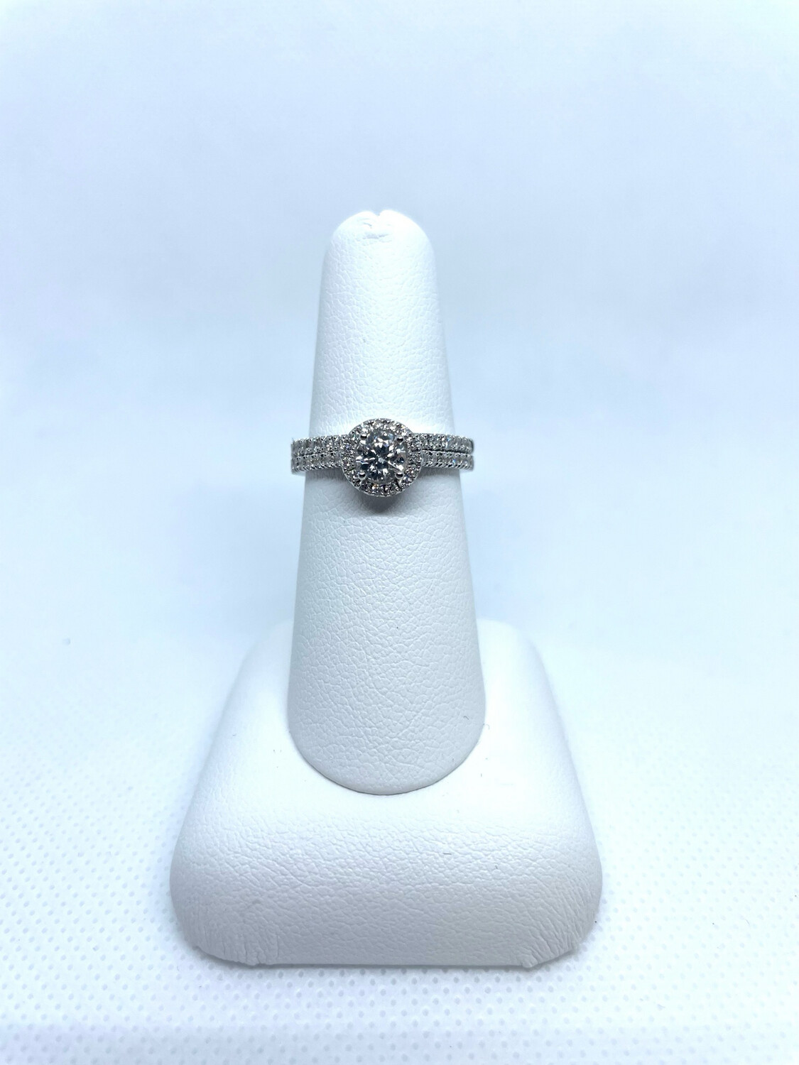 14k WG 1.0 Ctw RD Halo Wed Set