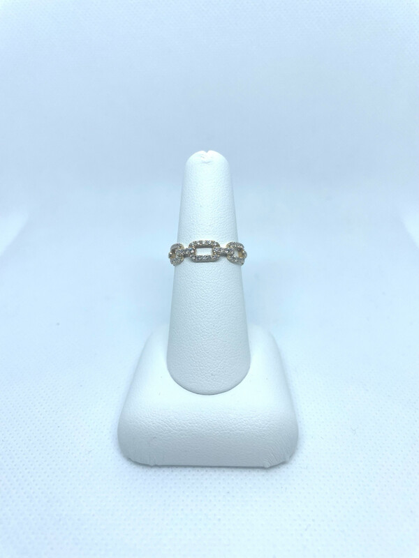 14kY D:0.81 Chain Link Accented Ring