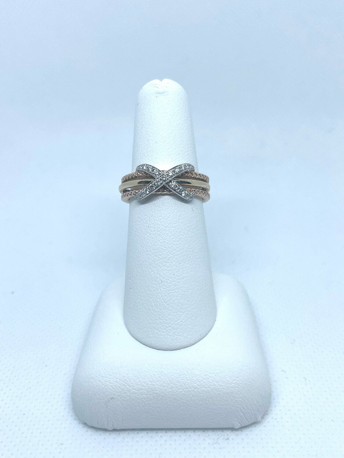 14kt 3 D:0.21 3band Tri Color Ring