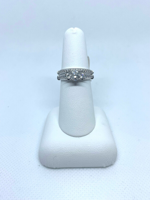 14k 3stone Set 1.17 Ctw Sz 7