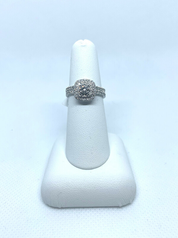 14k W 1 Carat Wed Set