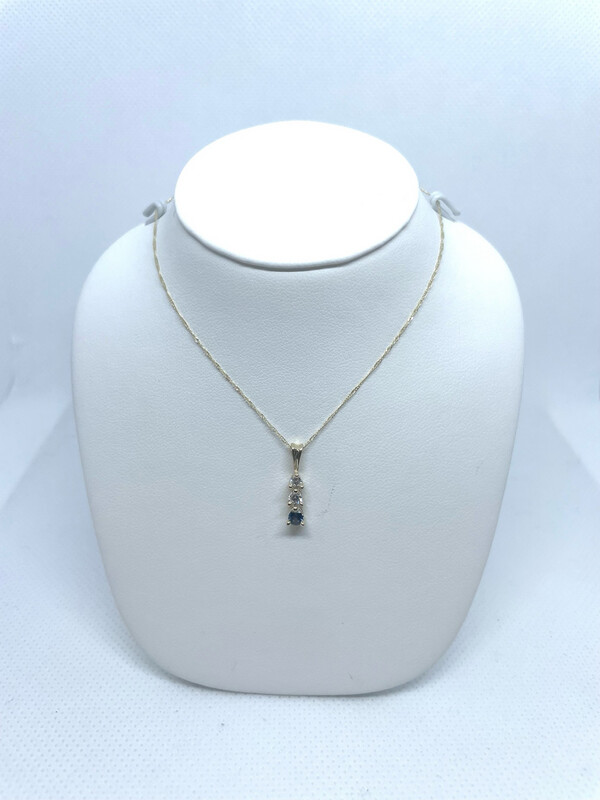 14k YG Saph Necklace