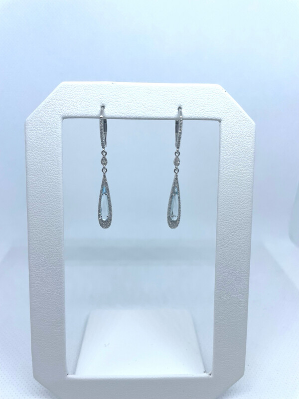 14kt YG And WG Topaz Dangle Earrings