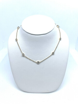 14k YG Dia By The Yard Necklace
