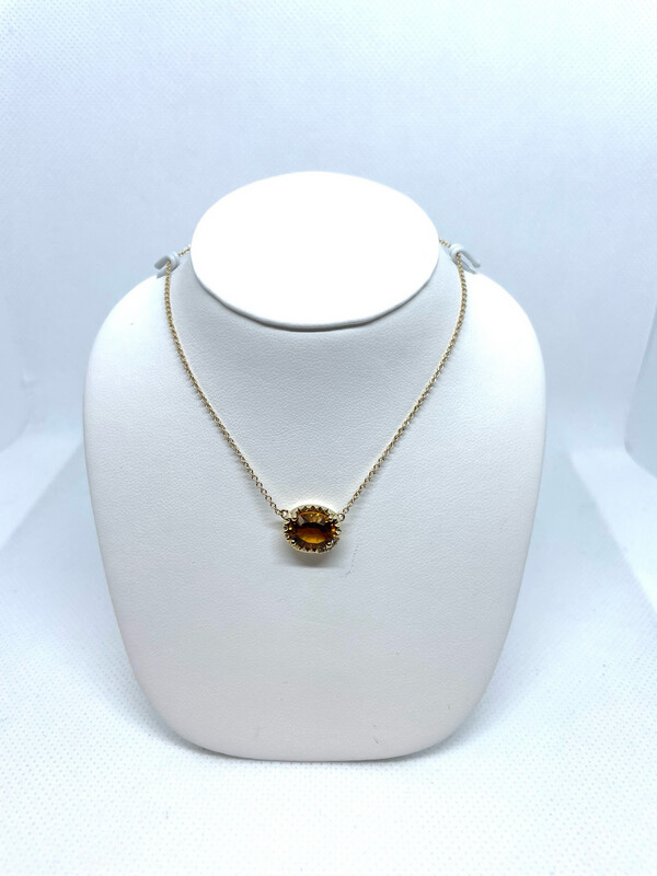 14k Yellow Citrine Necklace