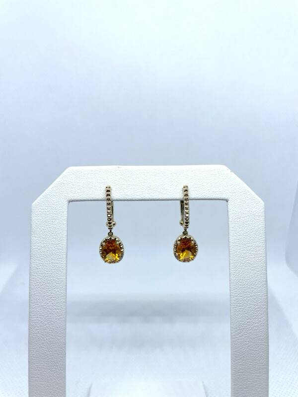 14k Yellow Citrine Earrings