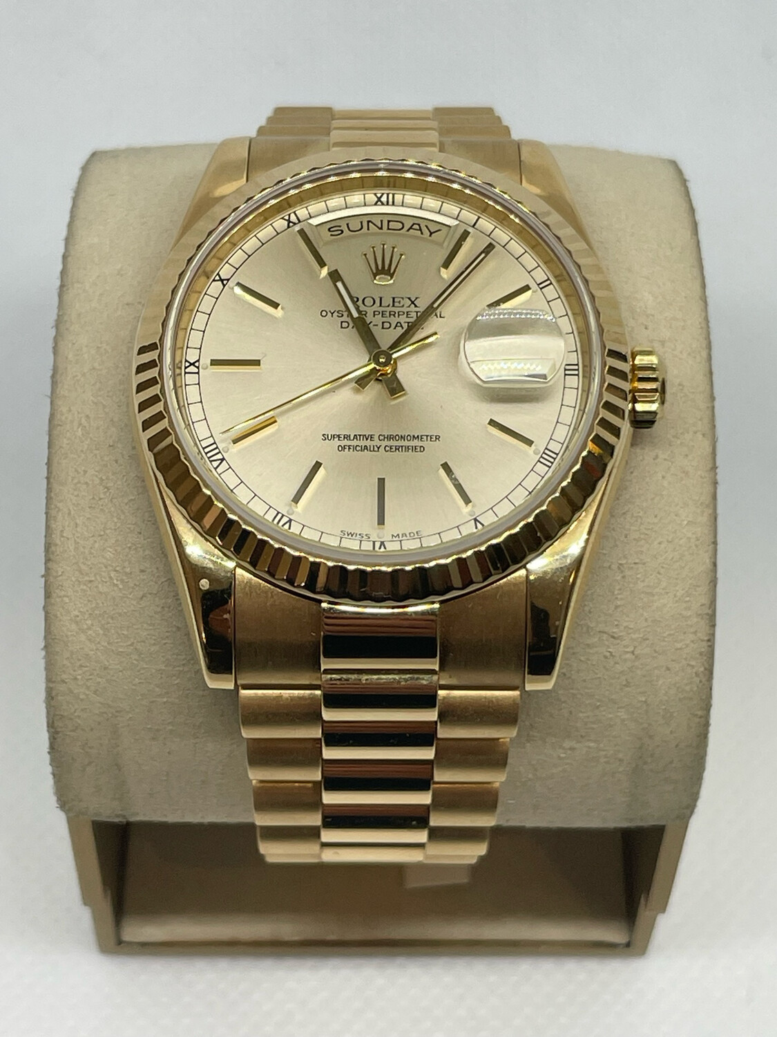 2002 Rolex Daydate Dbl Quick Champange Dial