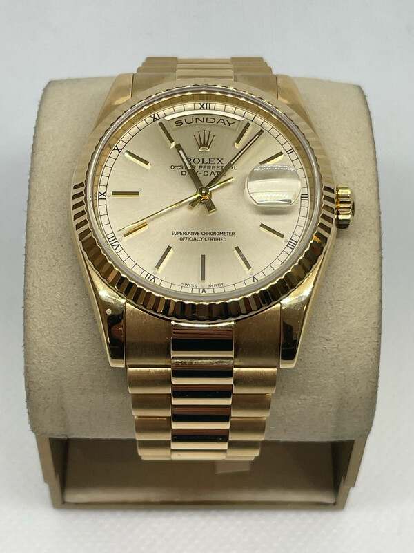 2002 Rolex Daydate Dbl Quick Champange Dial