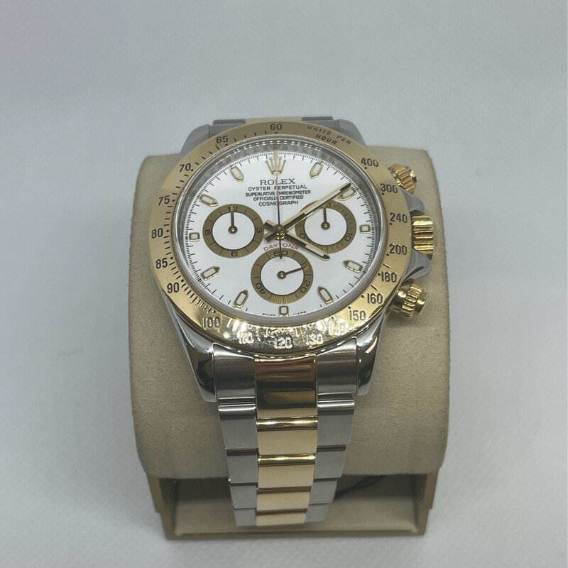 2010 Rolex Daytona Two Tone White Dial