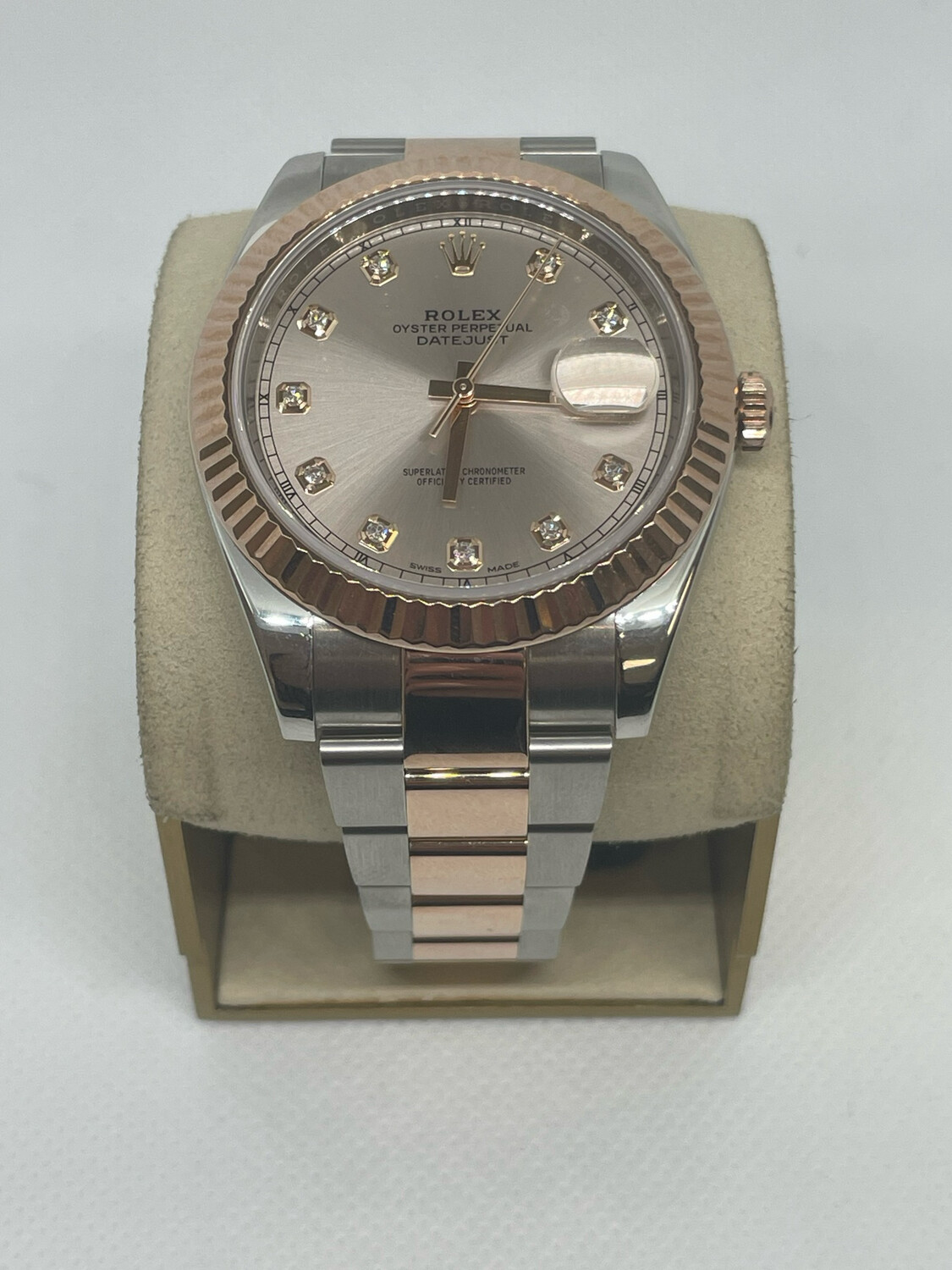 2018 Rolex Datejust 41mm Twotone Rose Gold Sun dust Dial