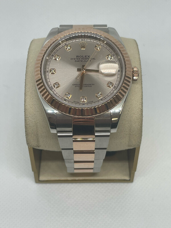 2018 Rolex Datejust 41mm Twotone Rose Gold Sun dust Dial