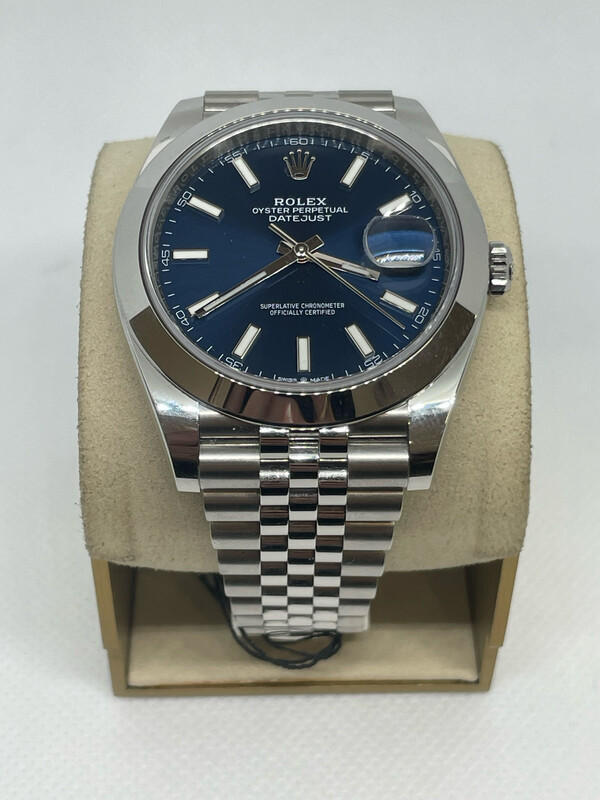2023 DJ 41mm Blue Stick Dial Smooth