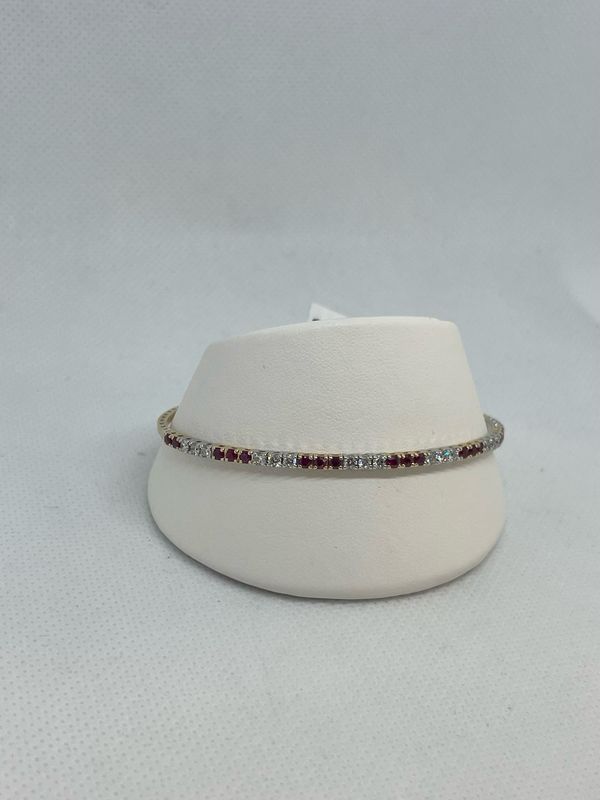 14kw Ruby And Diamond Bangle