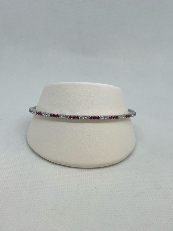 14kw Dia And Ruby Bangle