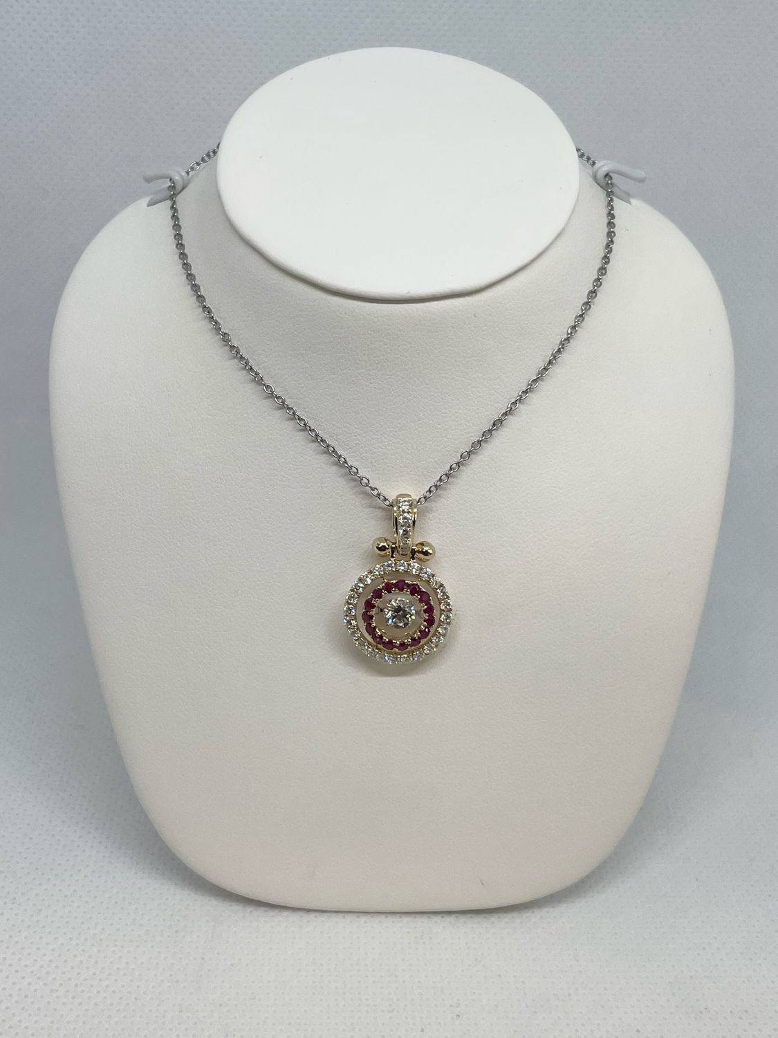 14ky Diamond And Ruby Pendant Only