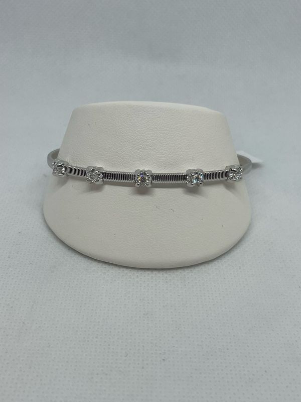 14kw 1/3 Ct Flex Cuff Bracelet