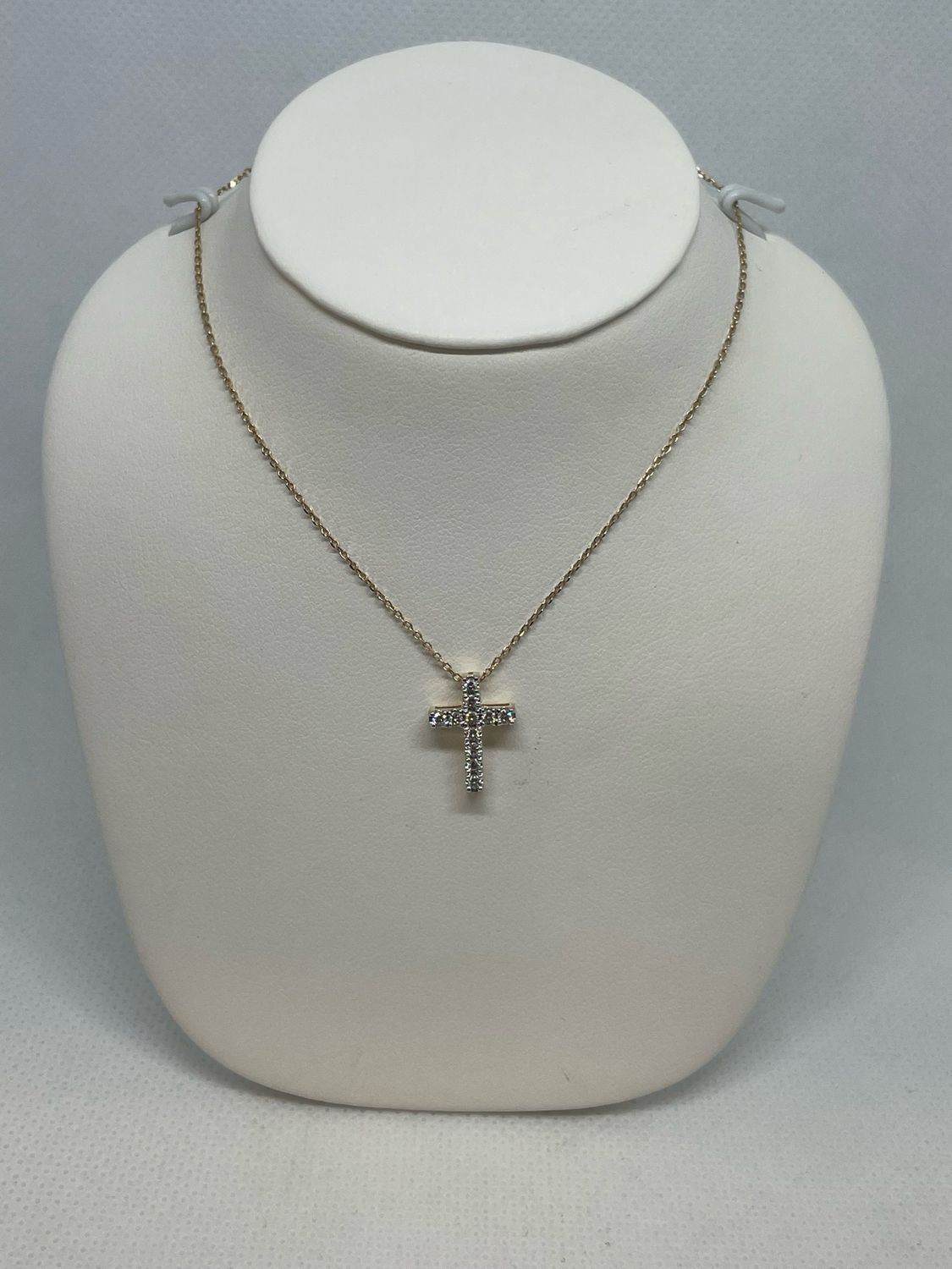 14ky 1/6 Ctw Cross Dia Necklace