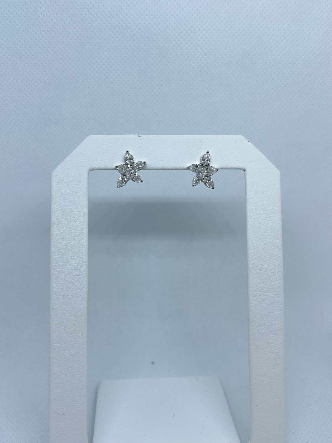 14kt WG 2.0ct LAB Pear Cluster Studs