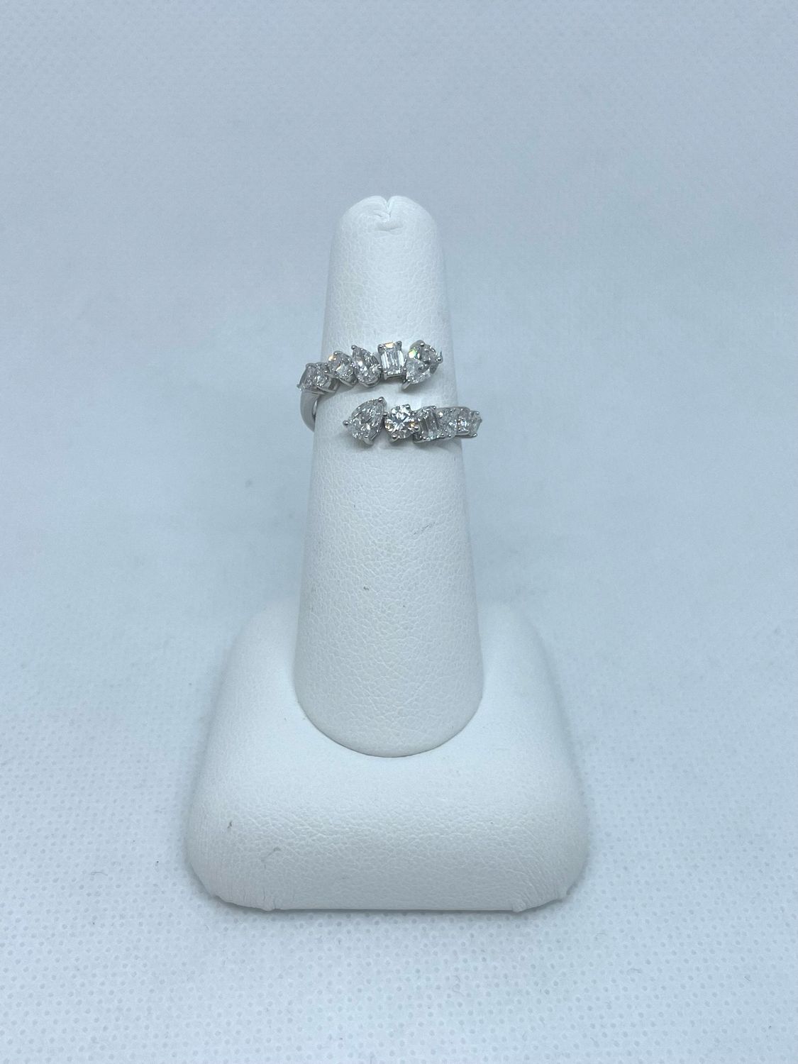 14k Wg LAB 2.06 Carat Half Circle Ring
