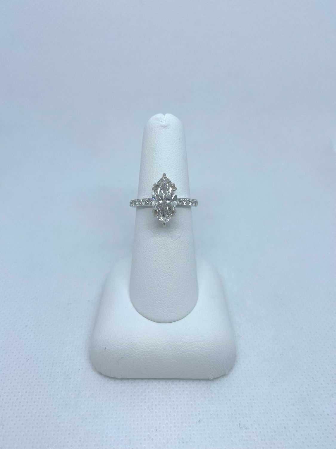 14k Wg 2.58 Carat LAB Marquis Ring