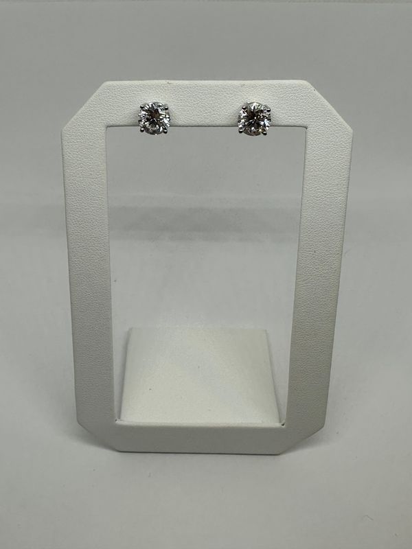 14kt WG 4.10ct E VS1 LAB Round Cut Studs