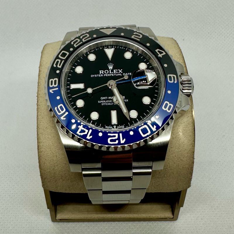 2022 Rolex GMT Master II Black/Blue Bezel “Batman” on Oyster Bracelet