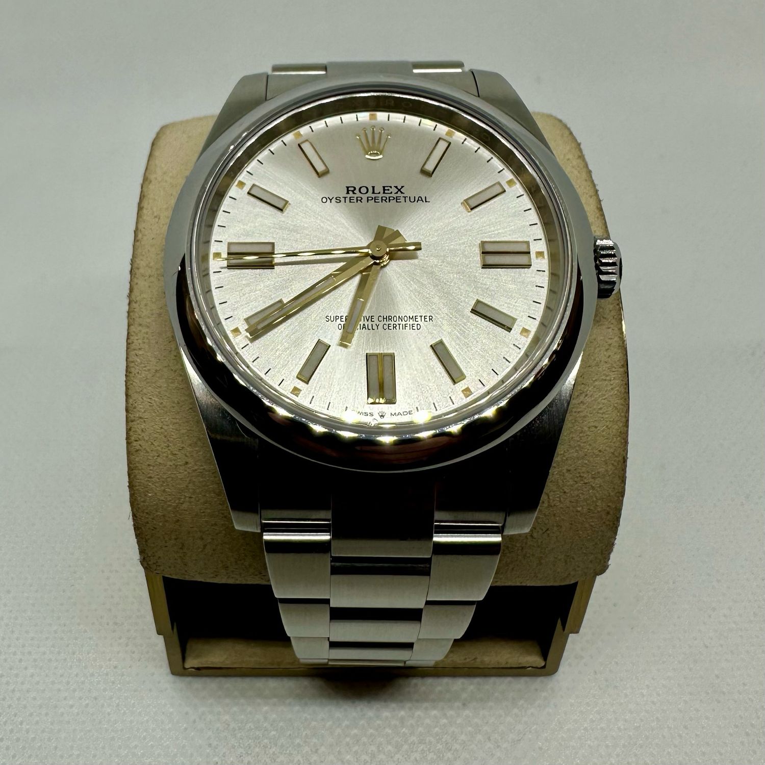 2022 Rolex Oyster Perpetual 41mm Silver/Gold Dial