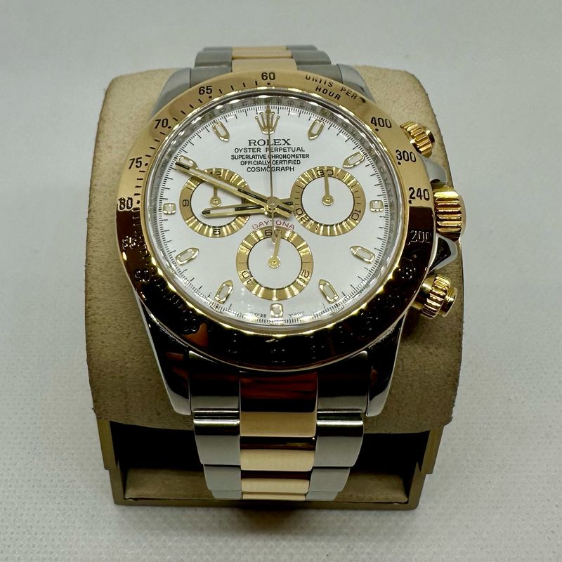 2010 Rolex Daytona Two Tone White Dial