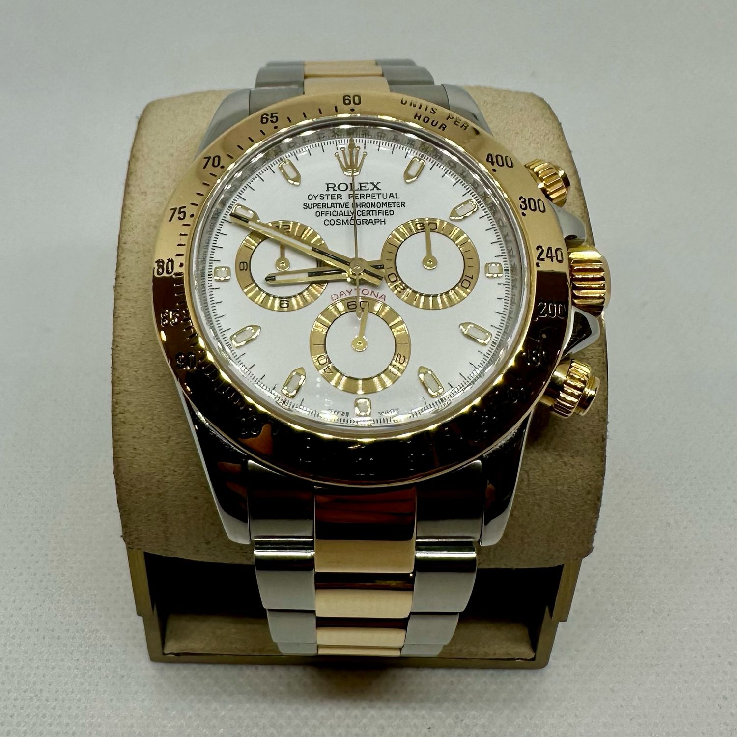 2010 Rolex Daytona Two Tone White Dial