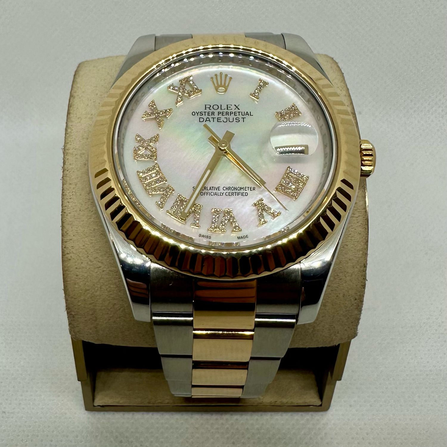 2015 Rolex Datejust 41mm Two tone MOP Roman Dial