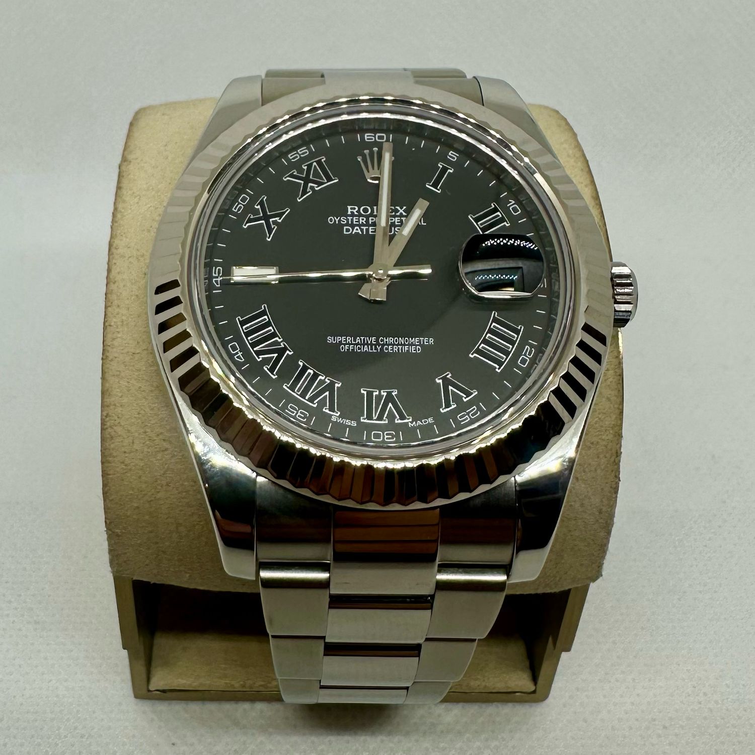 2012 Rolex Datejust 41mm DISCONTINUED Slate Grey Roman Dial