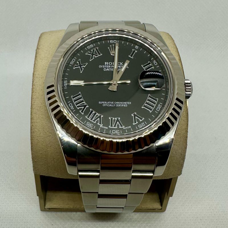 2012 Rolex Datejust 41mm DISCONTINUED Slate Grey Roman Dial