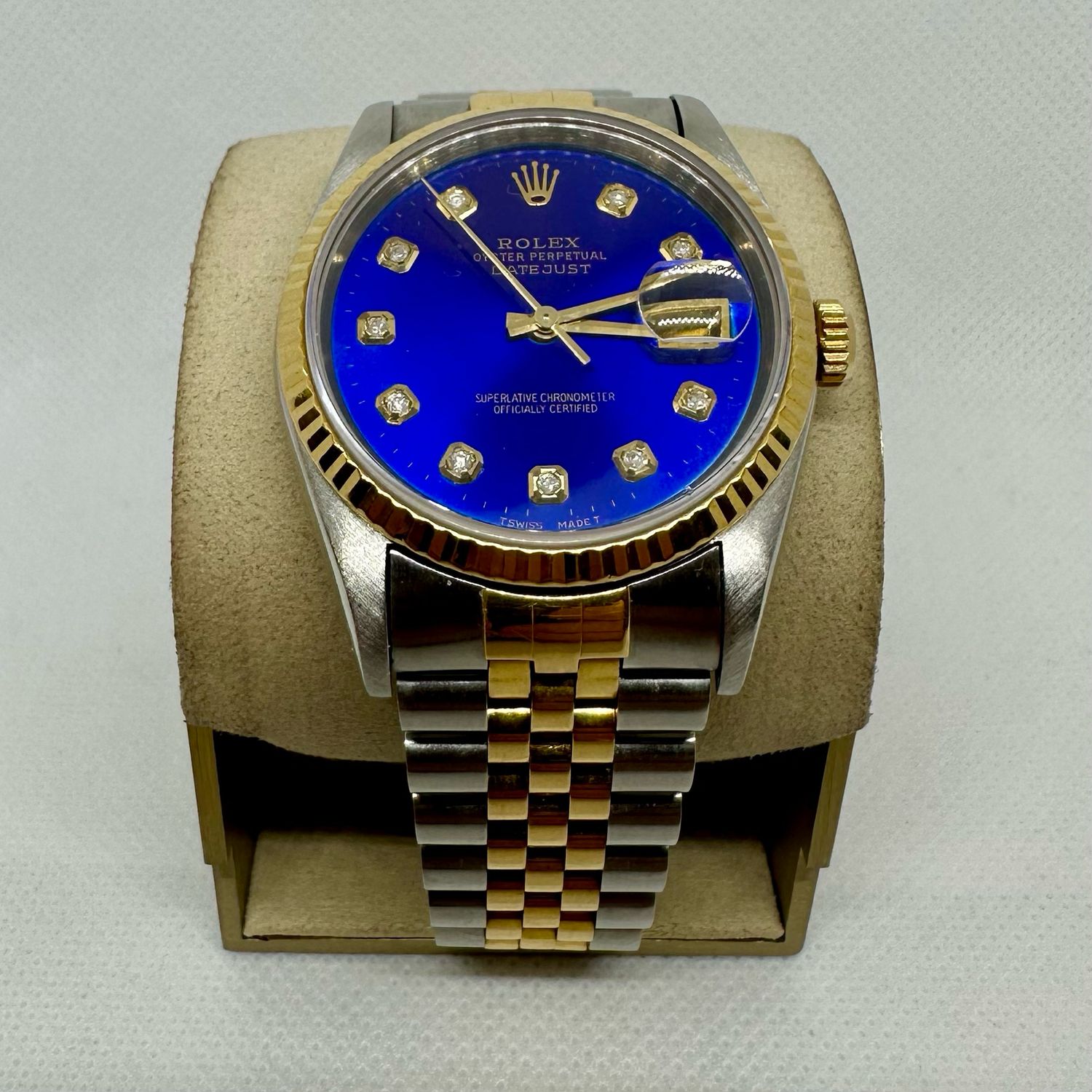 1991 Rolex Datejust 36mm Two Tone Blue Dia Dial