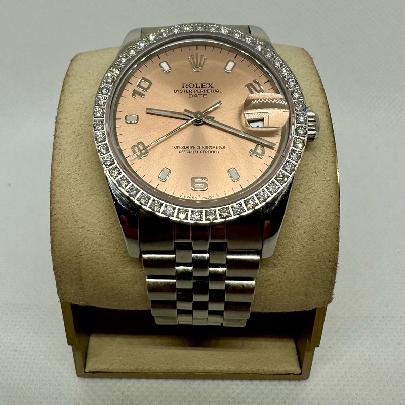 1988 Rolex Oyster Perpetual Date 34mm Salmon Dial