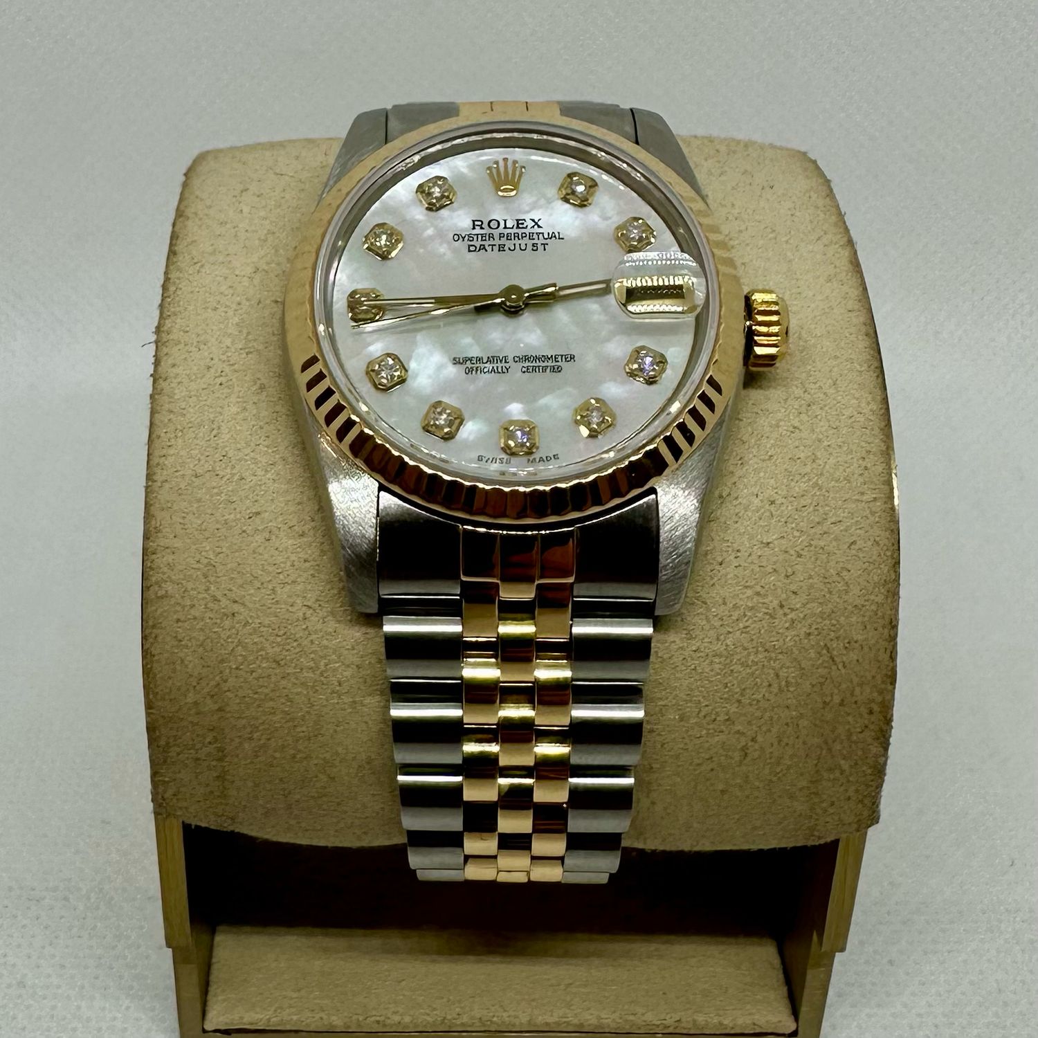 1988 Rolex DateJust 31mm Twotone MOP Diamond Dial