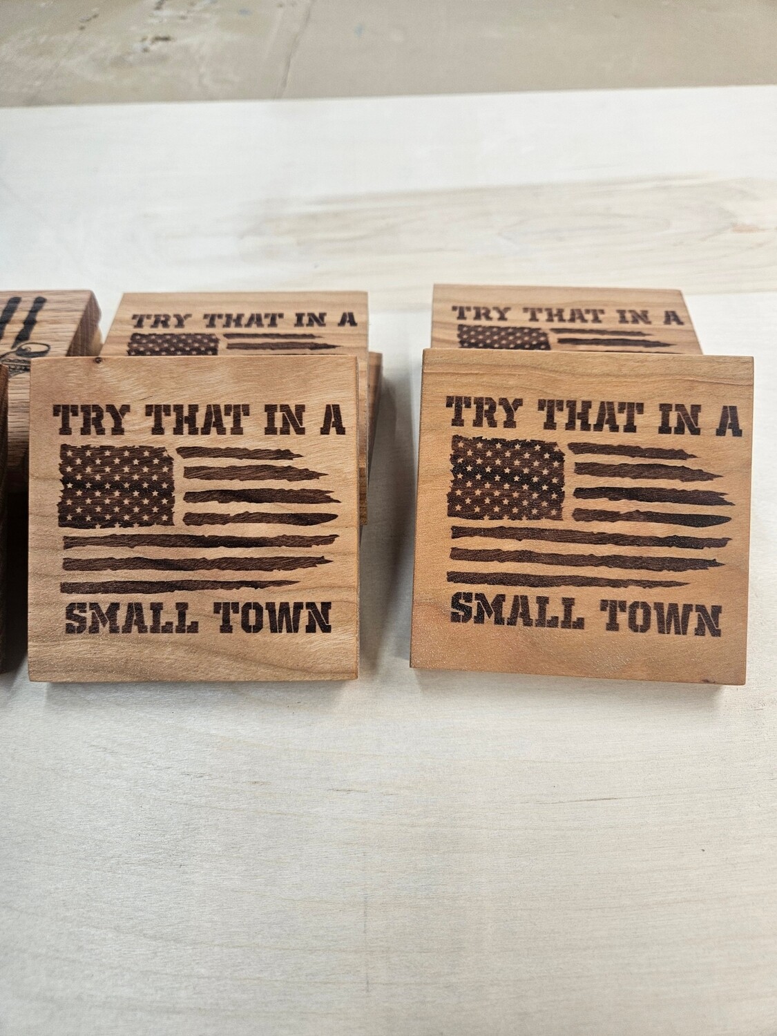 Try Than In A SmallTown Coaster Set