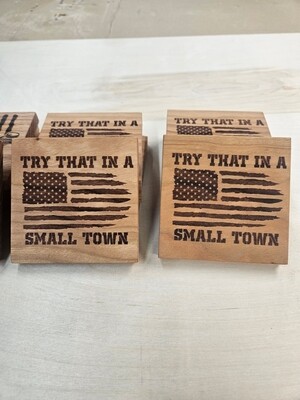 Try Than In A SmallTown Coaster Set
