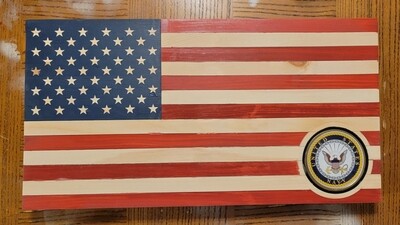 United States Flag w/Military Insignia