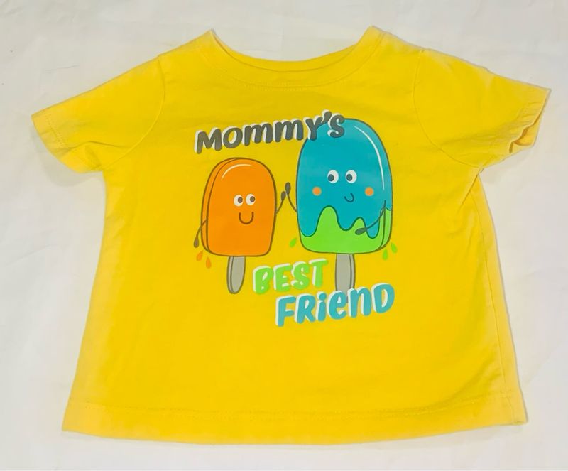 3-6 months yellow shirt “mommy’s beat friend” used