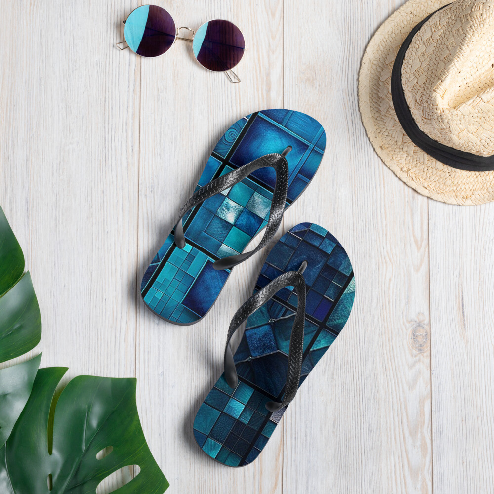 Marcus Henri&#39;s Shades of Blue Flip-Flops