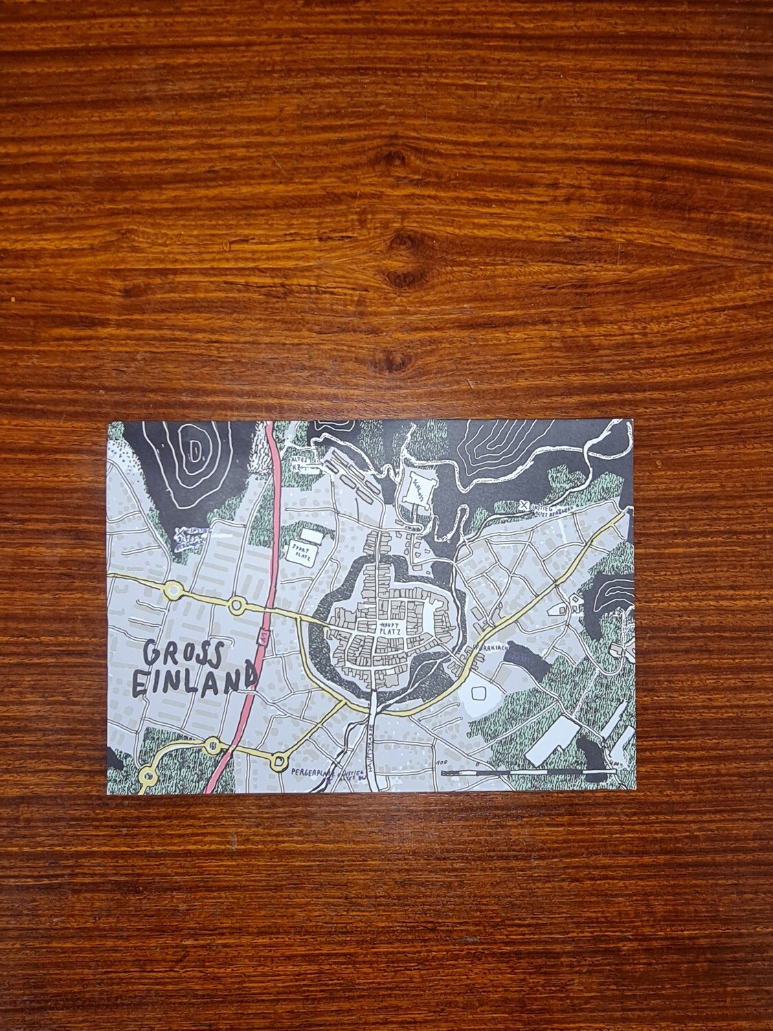 Karte Groß Einland Kunstdruck