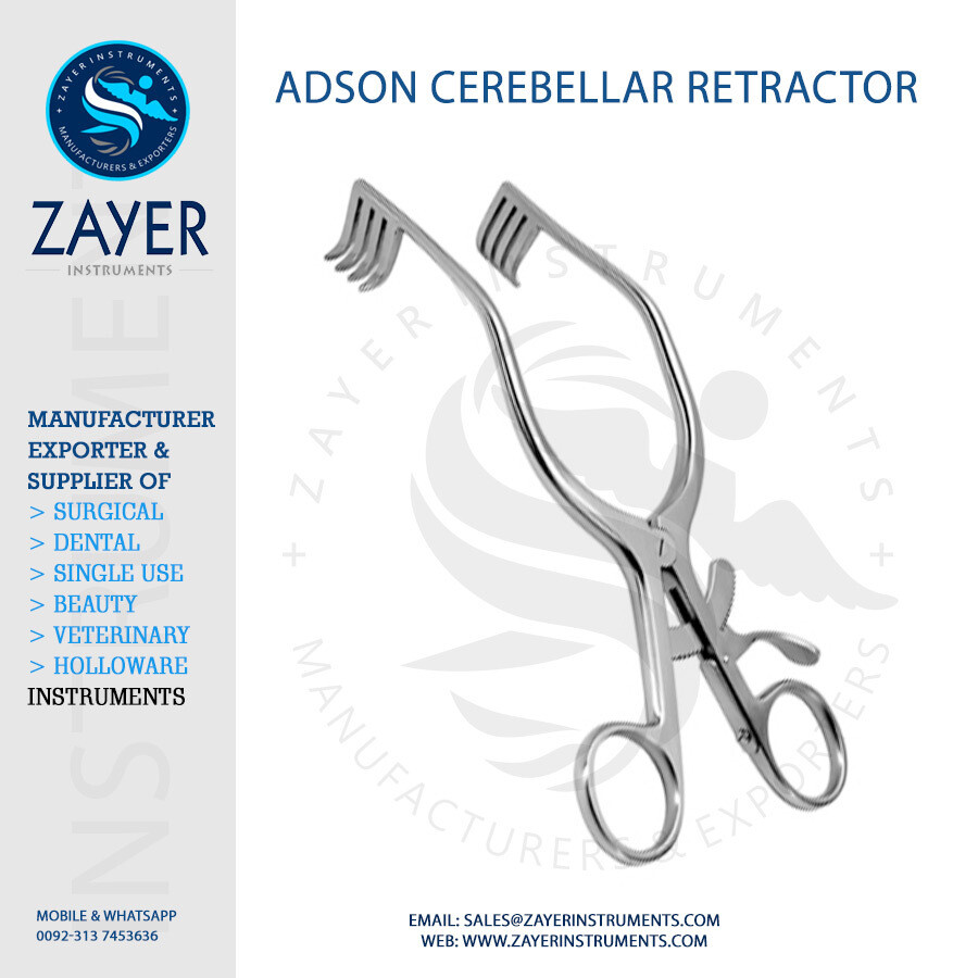Adson self-retaining cerebellar retractor