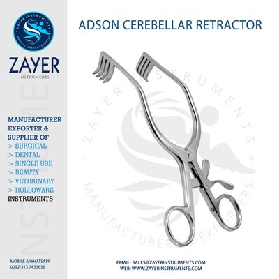Adson self-retaining cerebellar retractor