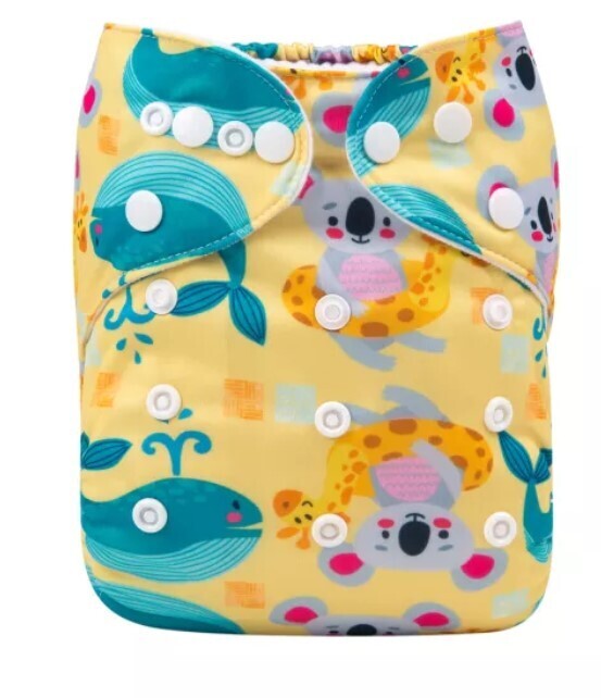 Pañal de tela  Ballenas y Koala (Alva Baby)