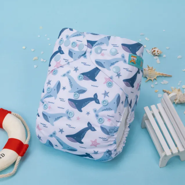 Cubierta de bolsillo de tela deportiva- Ballenas