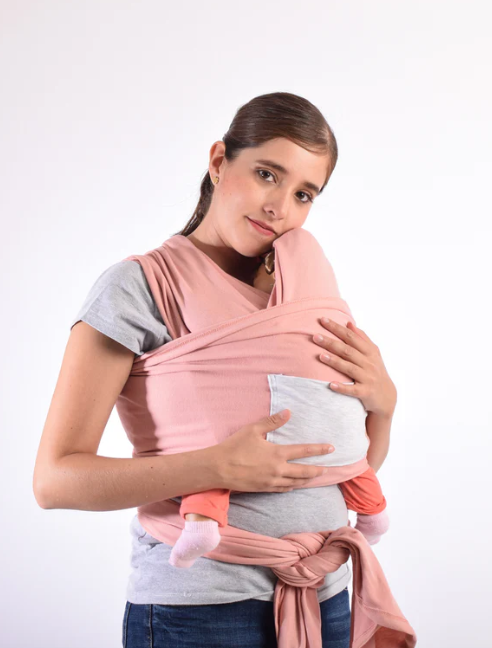 Fular portabebe 100% algodon- Palo Rosa