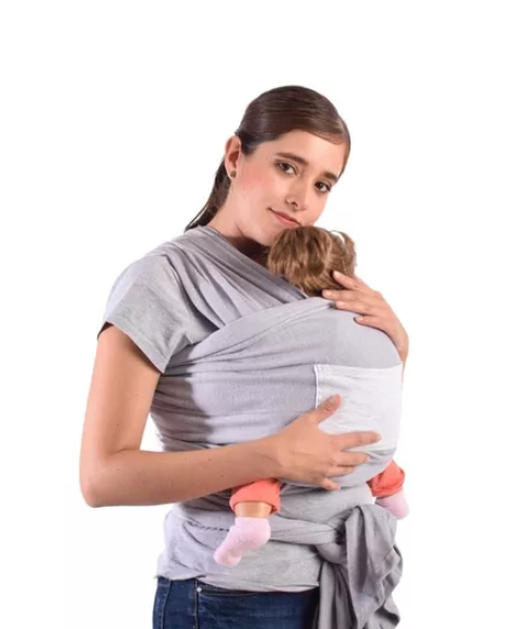 Fular cargador de bebe 100% algodon - Gris Claro