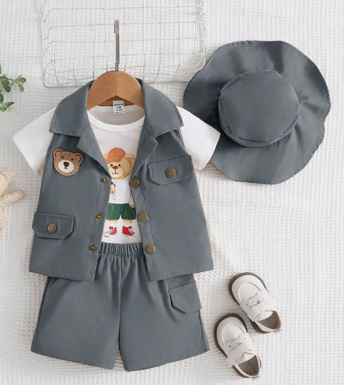 Conjunto Osito Explorador con sombrero - Talla 6 a 9 meses